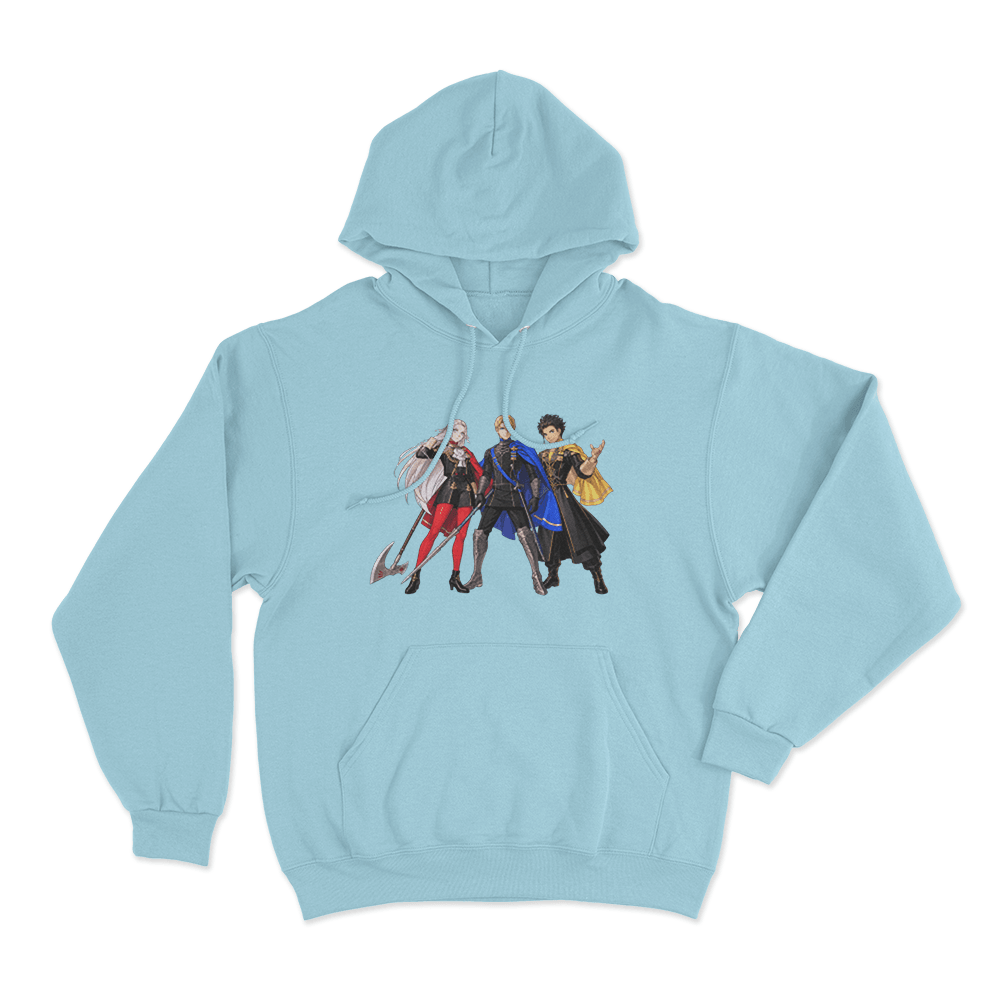 Fire Emblem Three House Leaders Unisex Hoodie Sky Blue Fire Emblem Three House Leaders Unisex Hoodie Sky Blue
