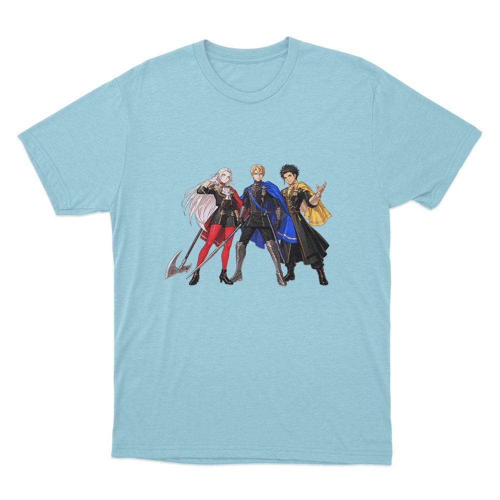 Fire Emblem Three House Leaders Unisex T Shirt Sky Blue Fire Emblem Three House Leaders Unisex T Shirt Sky Blue